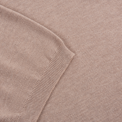 Light Brown Cotton Capri Collar Polo