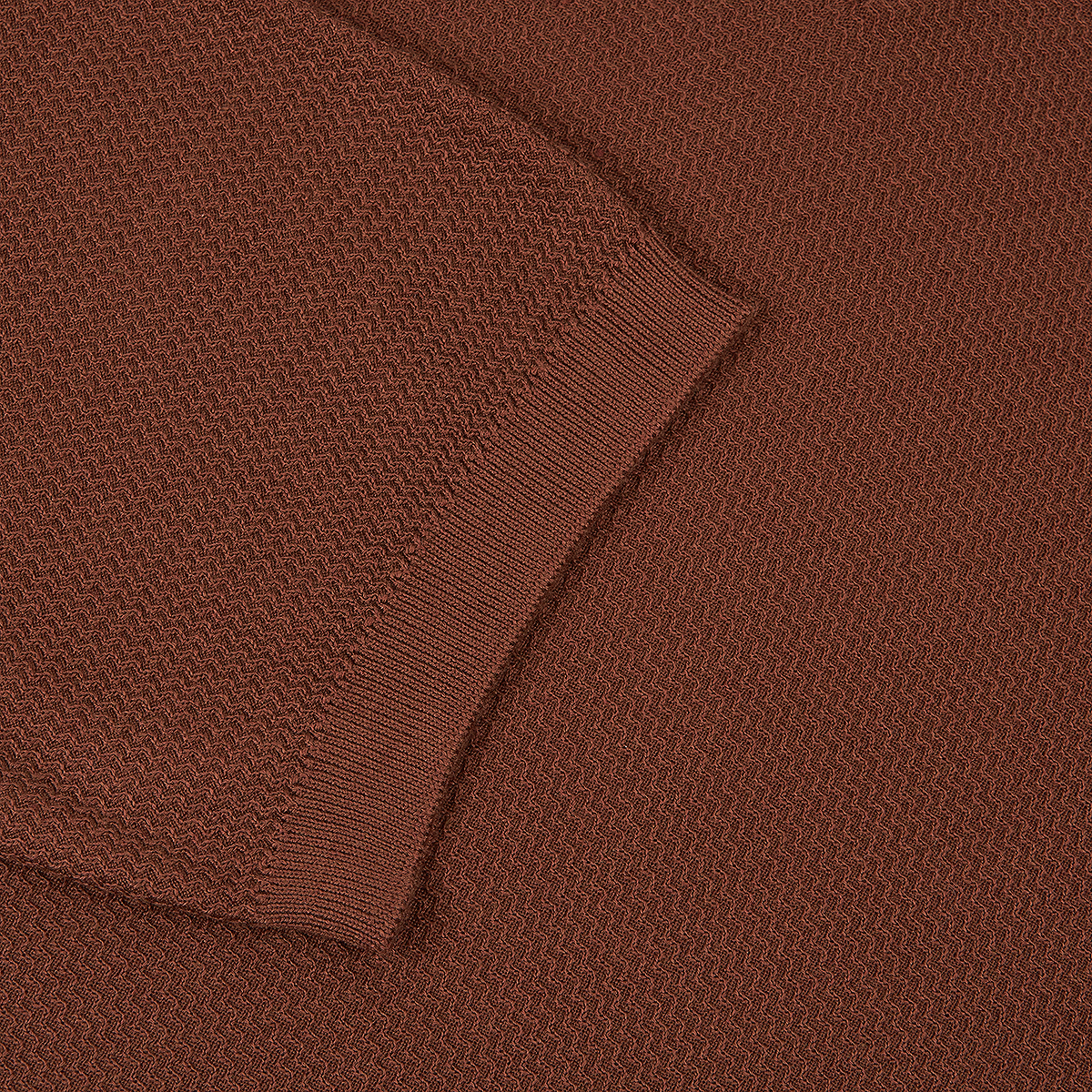 Rust Orange Silk Cotton Capri Collar Polo Shirt