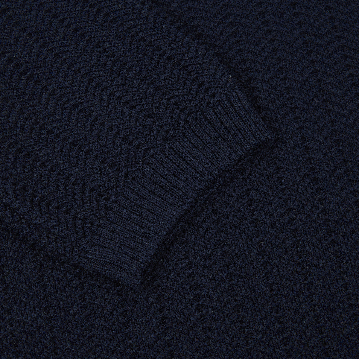 Navy Chevron Weave Skipper Polo Shirt