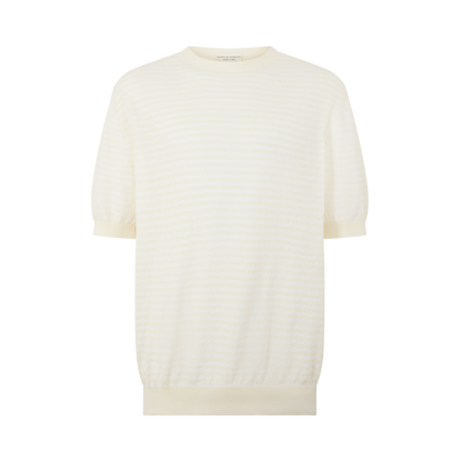 Beige Stripe Towelling T-Shirt