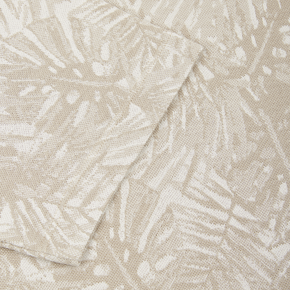 Beige Silk/Cotton Palm Tree Print T-Shirt