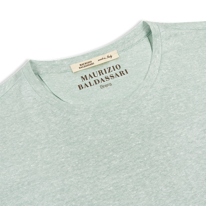 Green Melange Cotton/Linen T-Shirt