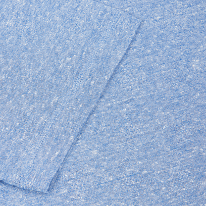 Blue Melange Cotton/Linen T-Shirt