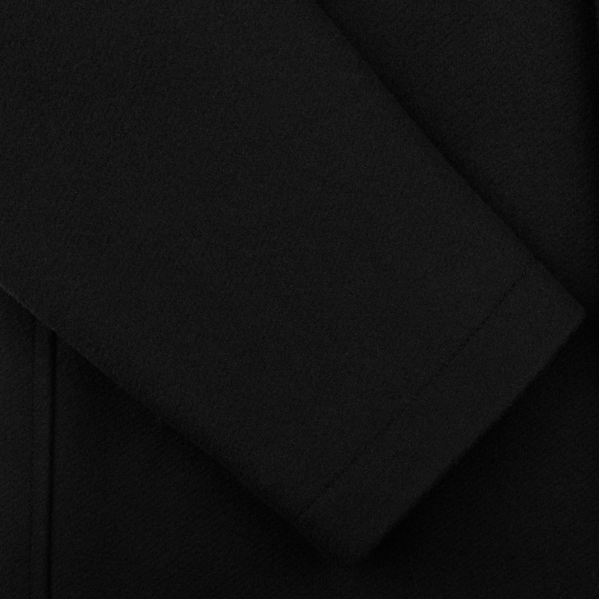 Herno Black Diagonal Wool Fur Collar Car Coat Cuff