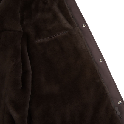 Herno Dark Brown Technical Nylon Field Jacket Inside