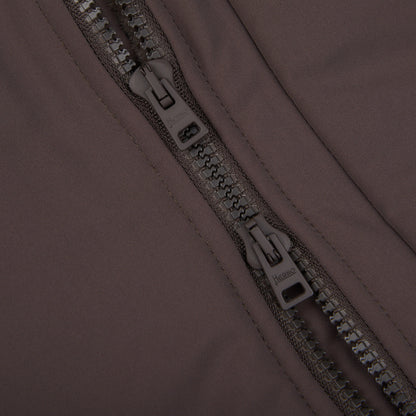 Herno Dark Brown Technical Nylon Field Jacket Zipper
