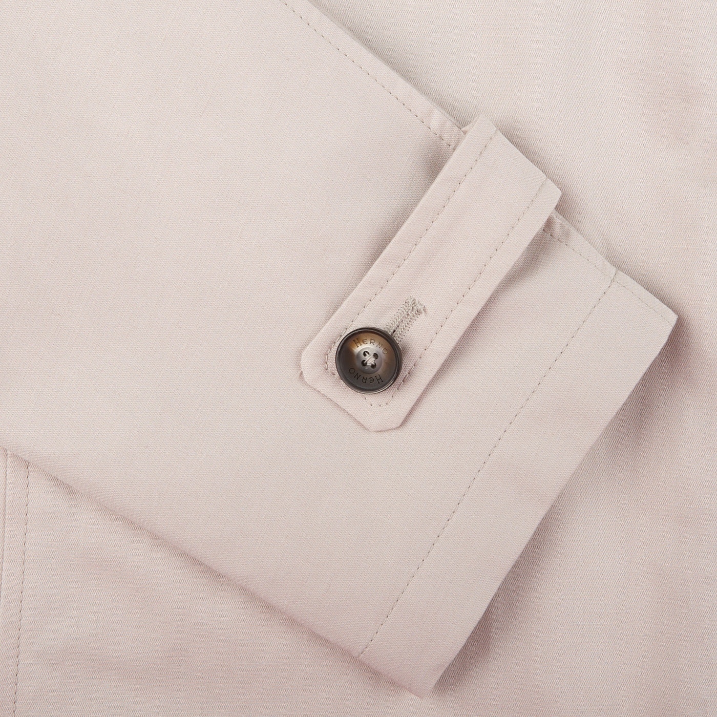 Herno Light Beige Cotton Linen Car Coat Cuff