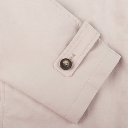 Herno Light Beige Cotton Linen Car Coat Cuff