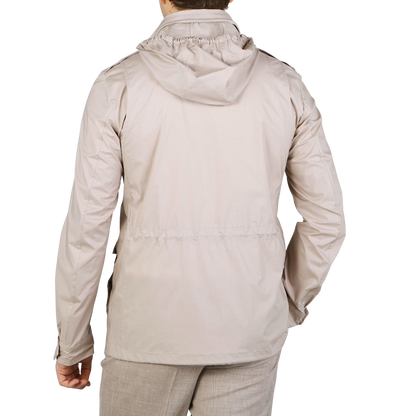 Herno Natural Beige Light Cotton Field Jacket Back