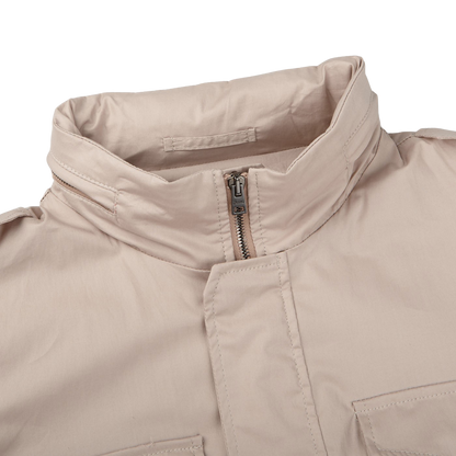 Herno Natural Beige Light Cotton Field Jacket Collar