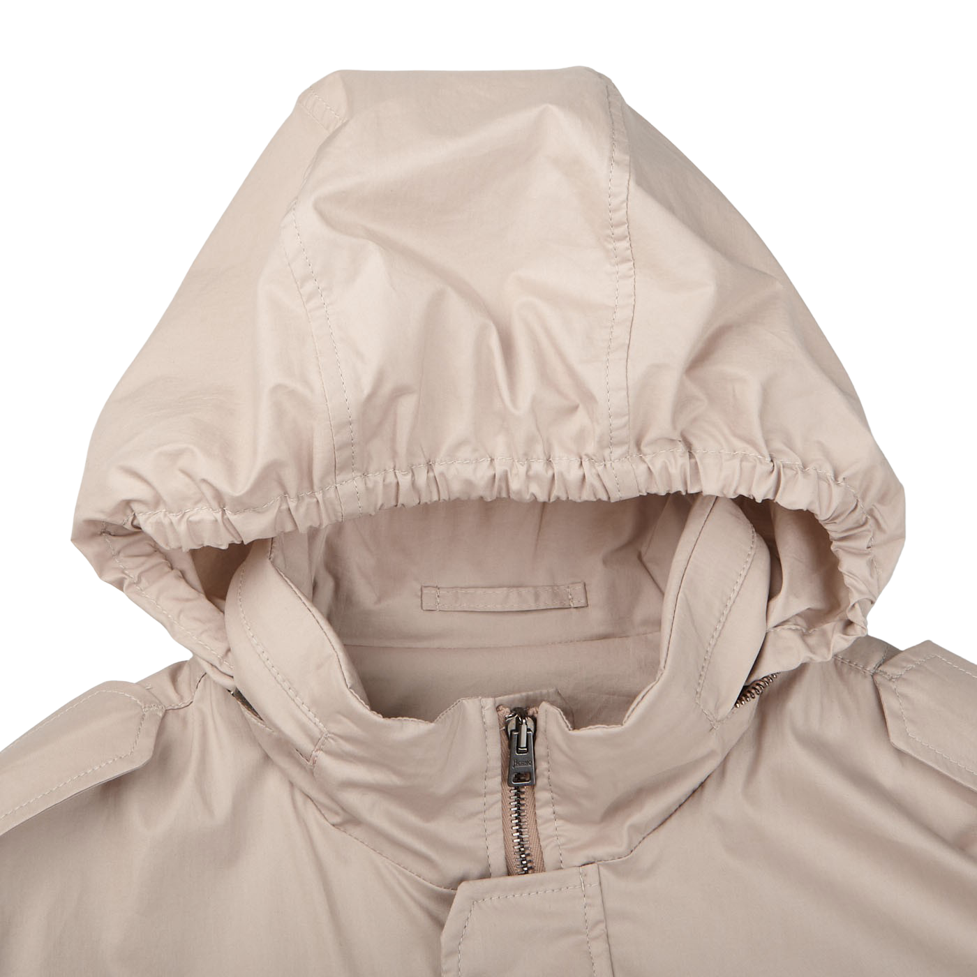Herno Natural Beige Light Cotton Field Jacket Hoodie