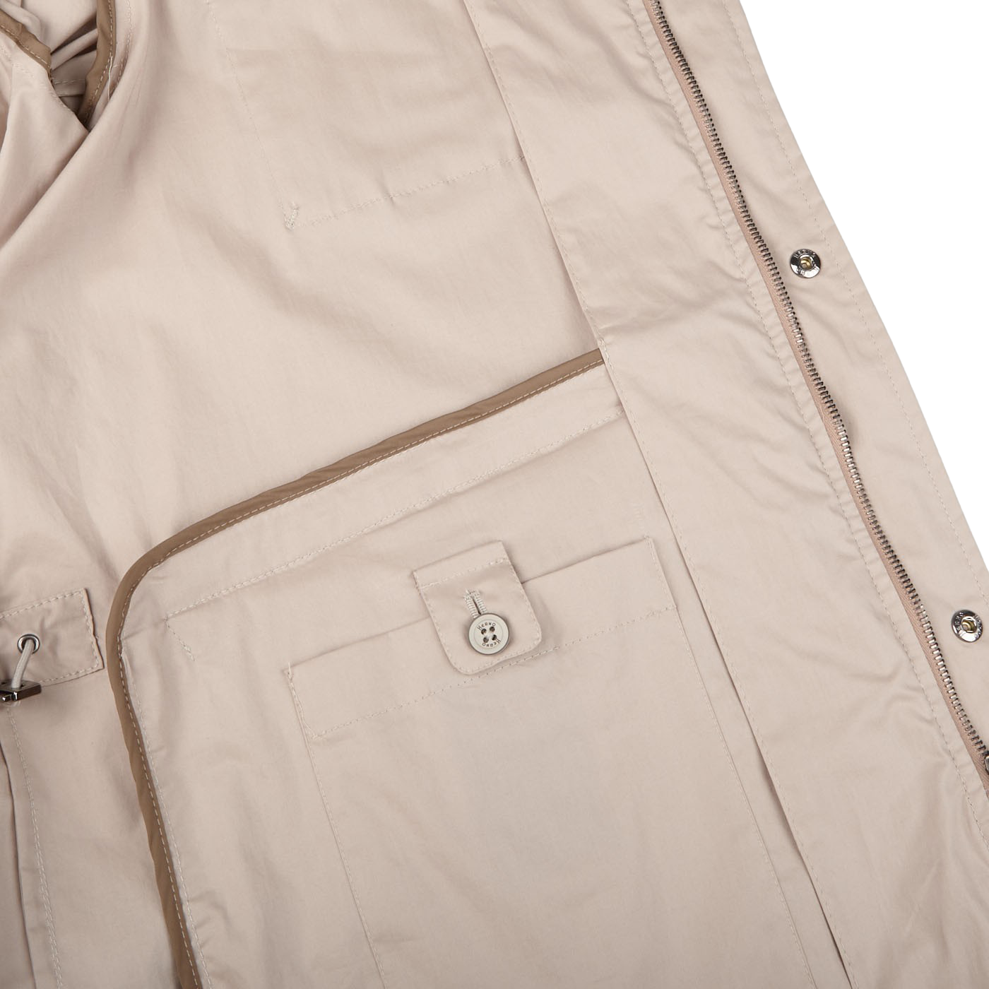 Herno Natural Beige Light Cotton Field Jacket Inside