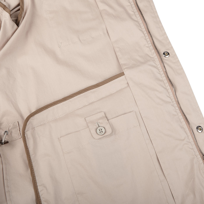 Herno Natural Beige Light Cotton Field Jacket Inside