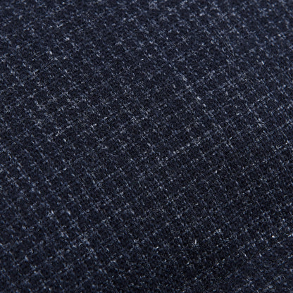 Herno Navy Wool Houndstooth Goose Down Jacket Fabric