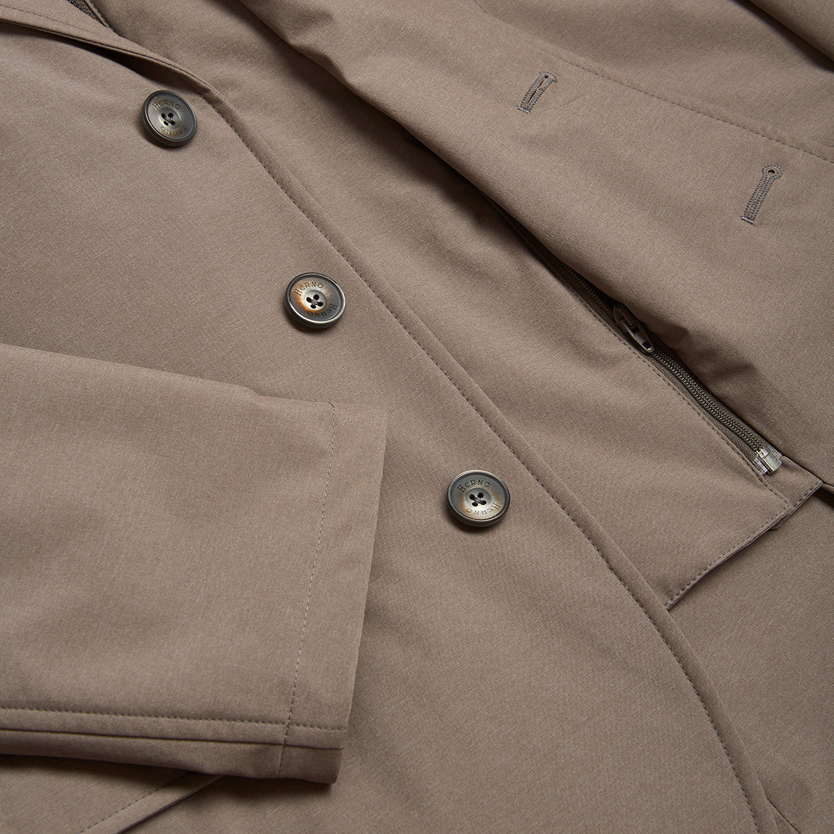 Mink Brown Nylon Blazer with Hood