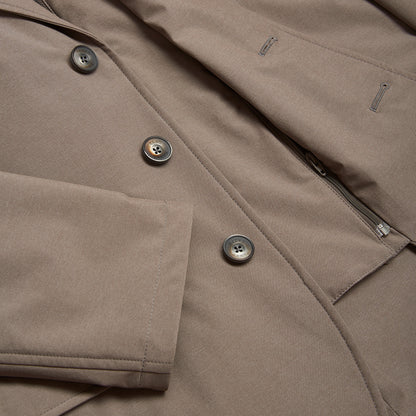 Mink Brown Nylon Blazer with Hood