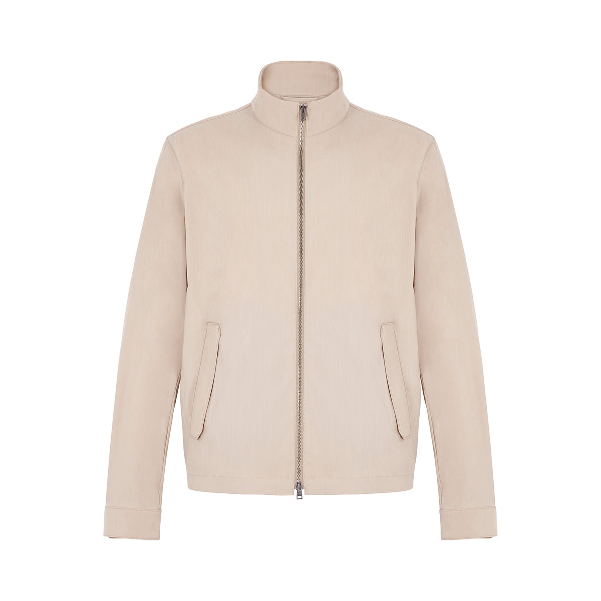 Beige Wool Blend Zip Blouson
