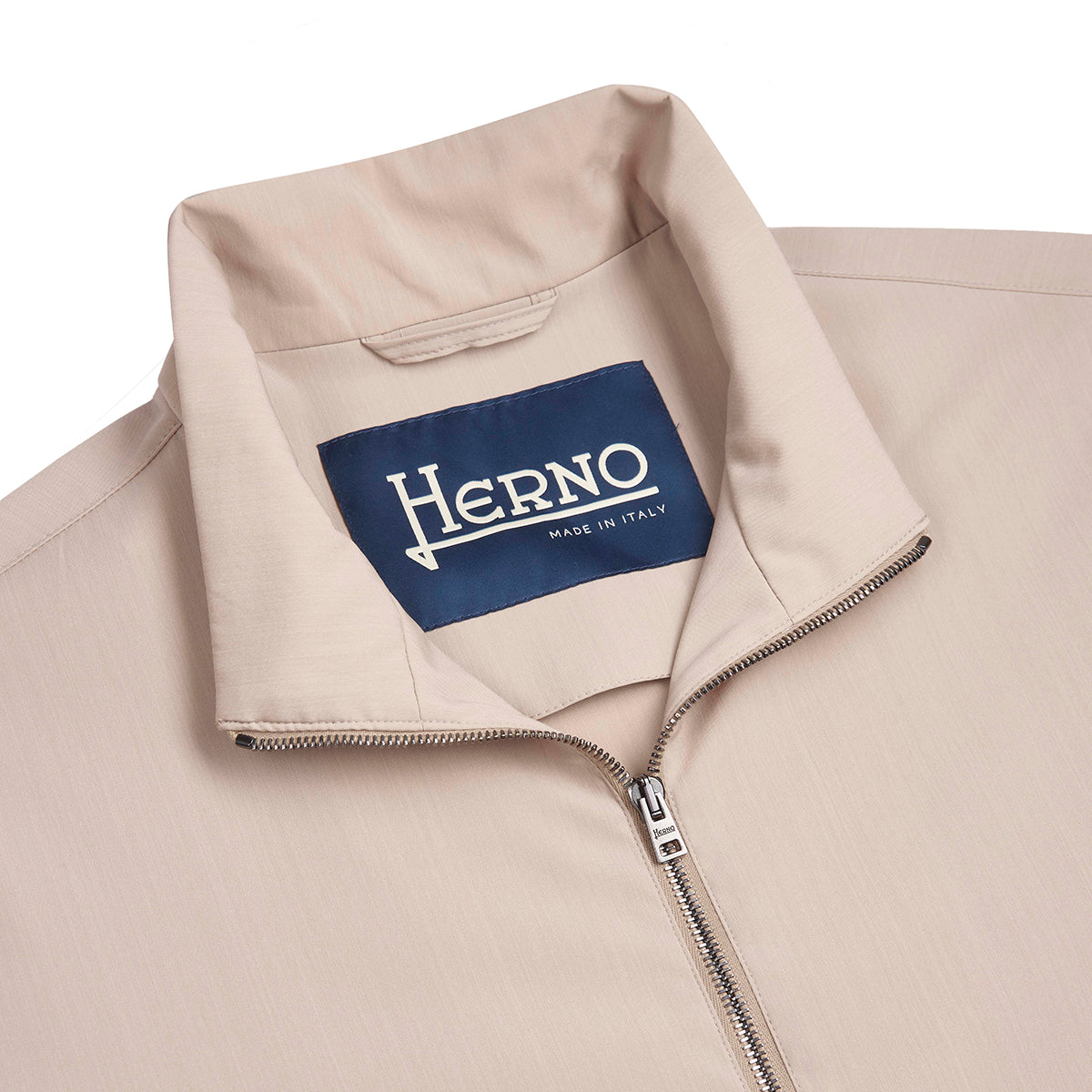 Beige Wool Blend Zip Blouson