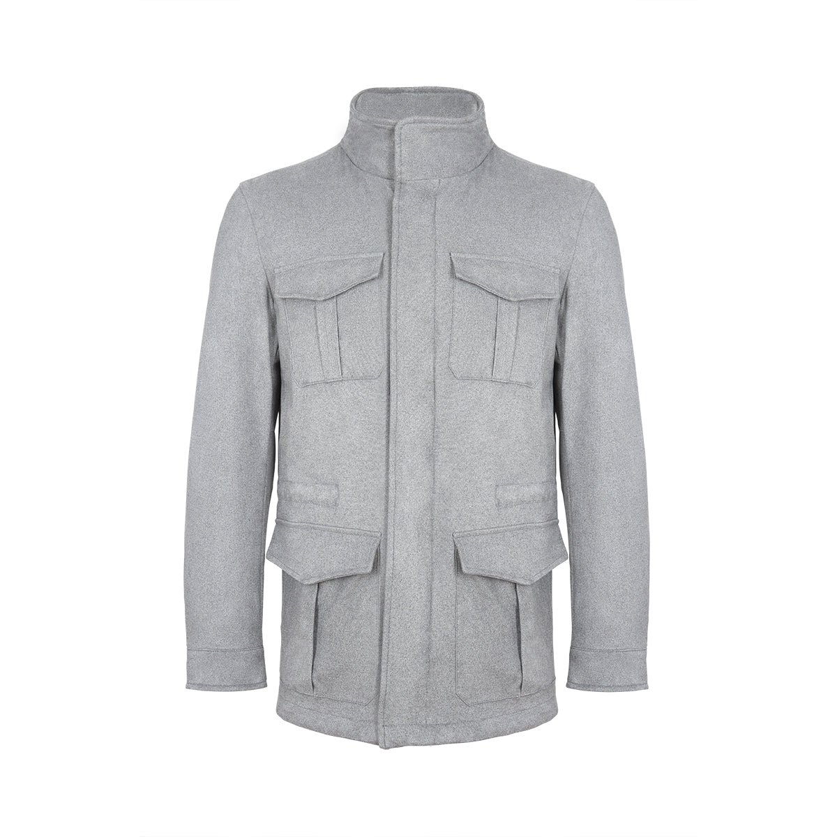 Grey Melange Suede Effect Field Jacket
