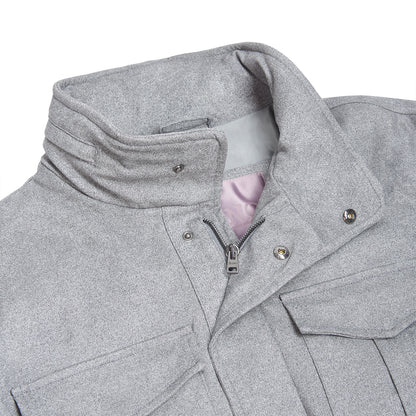 Grey Melange Suede Effect Field Jacket