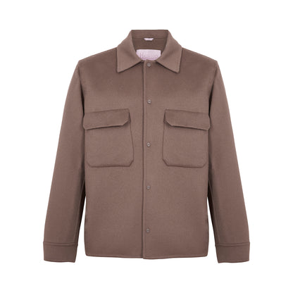 Dark Taupe Wool Shacket