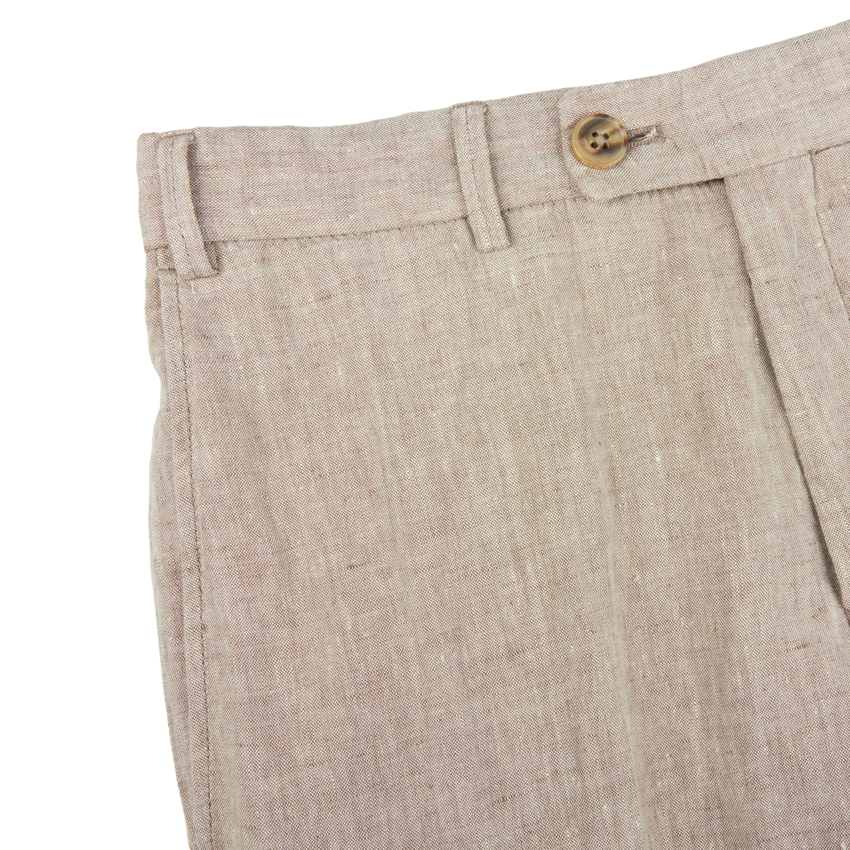 Hiltl Beige Washed Linen Regular Fit Chinos Edge