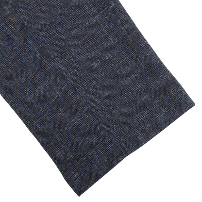Hiltl Blue Checked Cotton Stretch Slim Fit Chinos Cuff