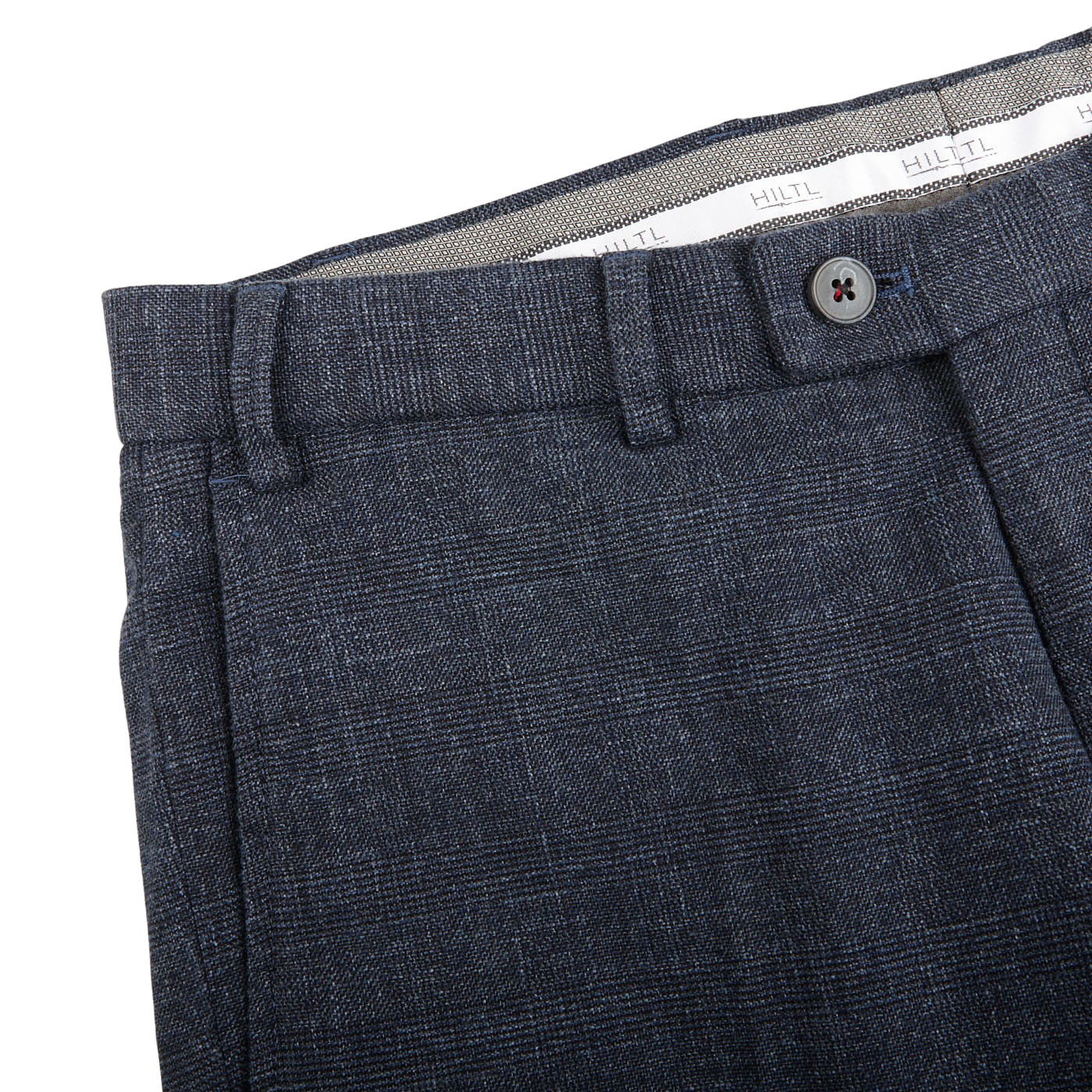 Hiltl Blue Checked Cotton Stretch Slim Fit Chinos Edge