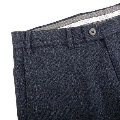 Hiltl Blue Checked Cotton Stretch Slim Fit Chinos Edge