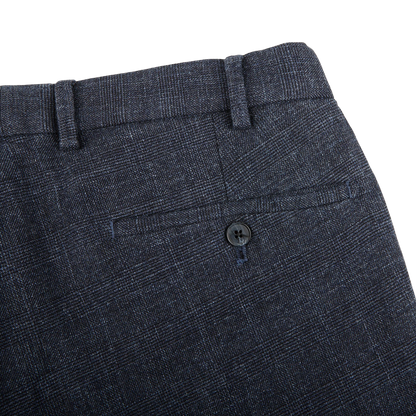 Hiltl Blue Checked Cotton Stretch Slim Fit Chinos Pocket