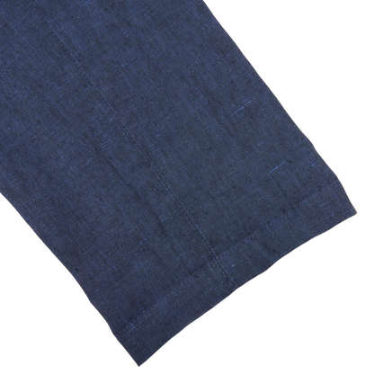 Hiltl Blue Washed Linen Regular Fit Chinos Cuff