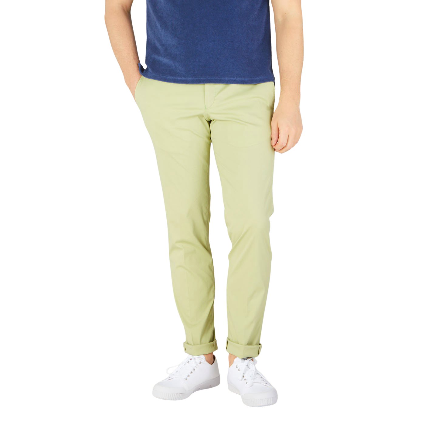 Hiltl Bright Green Cotton Stretch Slim Chinos Front