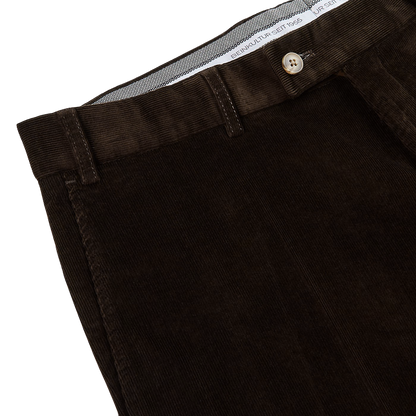 Hiltl Brown Cotton Corduroy Regular Fit Chinos Edge