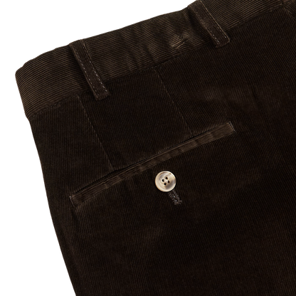 Hiltl Brown Cotton Corduroy Regular Fit Chinos Pocket