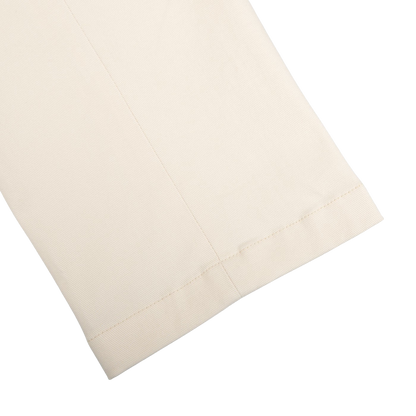 Hiltl Cream White Cotton Stretch Regular Fit Chinos Cuff