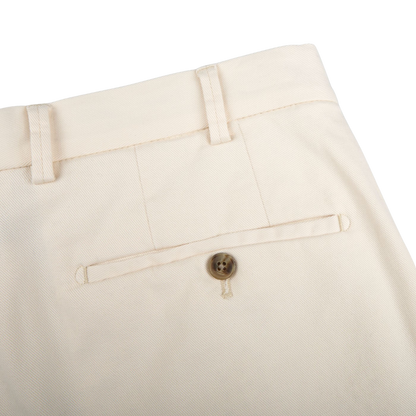 Hiltl Cream White Cotton Stretch Regular Fit Chinos Pocket