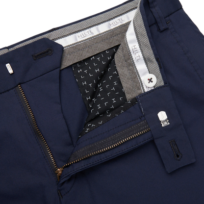 Hiltl Dark Blue Cotton Nylon Slim Chinos Zipper