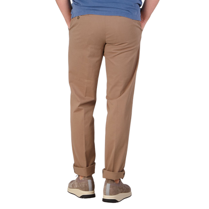 Hiltl Dark Khaki Cotton Stretch Regular Fit Chinos Back