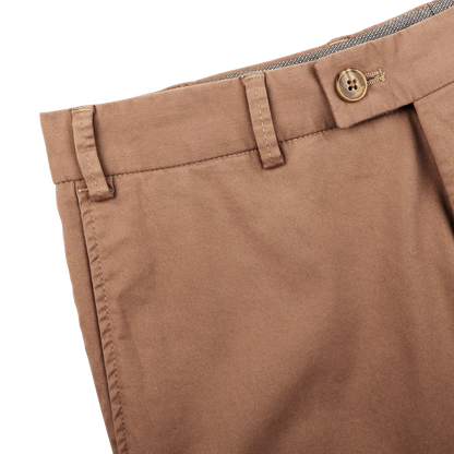 Hiltl Dark Khaki Cotton Stretch Regular Fit Chinos Edge