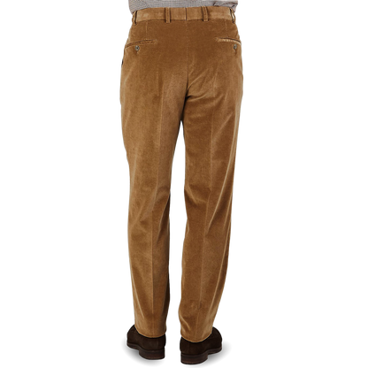 Hiltl Light Brown Cotton Corduroy Regular Fit Chinos Back