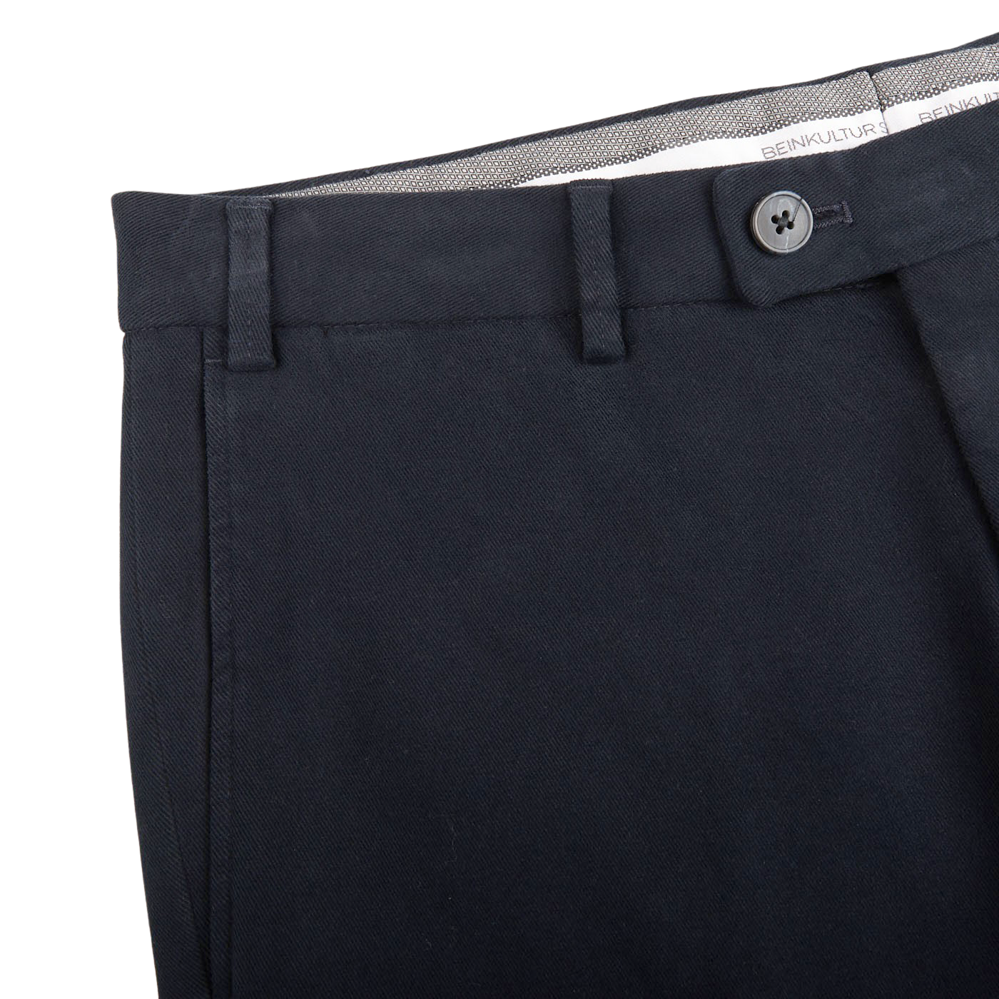 Hiltl Navy Blue Cotton Stretch Regular Fit Chinos EdgeHiltl Navy Blue Cotton Stretch Regular Fit Chinos Edge