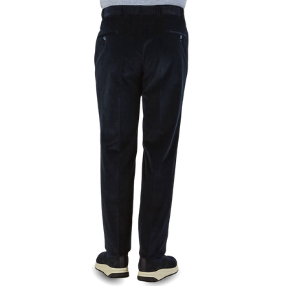 Hiltl Navy Cotton Corduroy Regular Fit Chinos Back