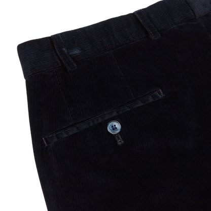 Hiltl Navy Cotton Corduroy Regular Fit Chinos Pocket