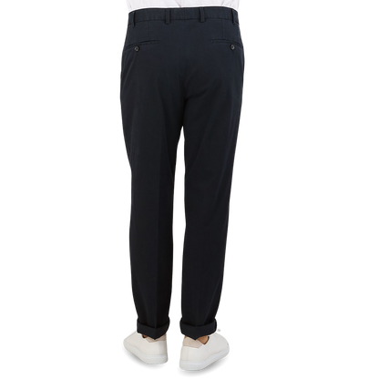 Hiltl Navy Cotton Stretch Regular Chinos Back