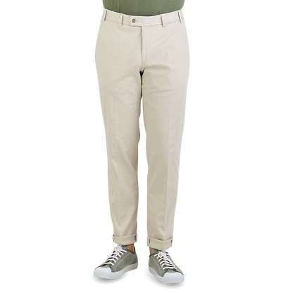 Hiltl Stone Beige Cotton Stretch Regular Fit Chinos Front