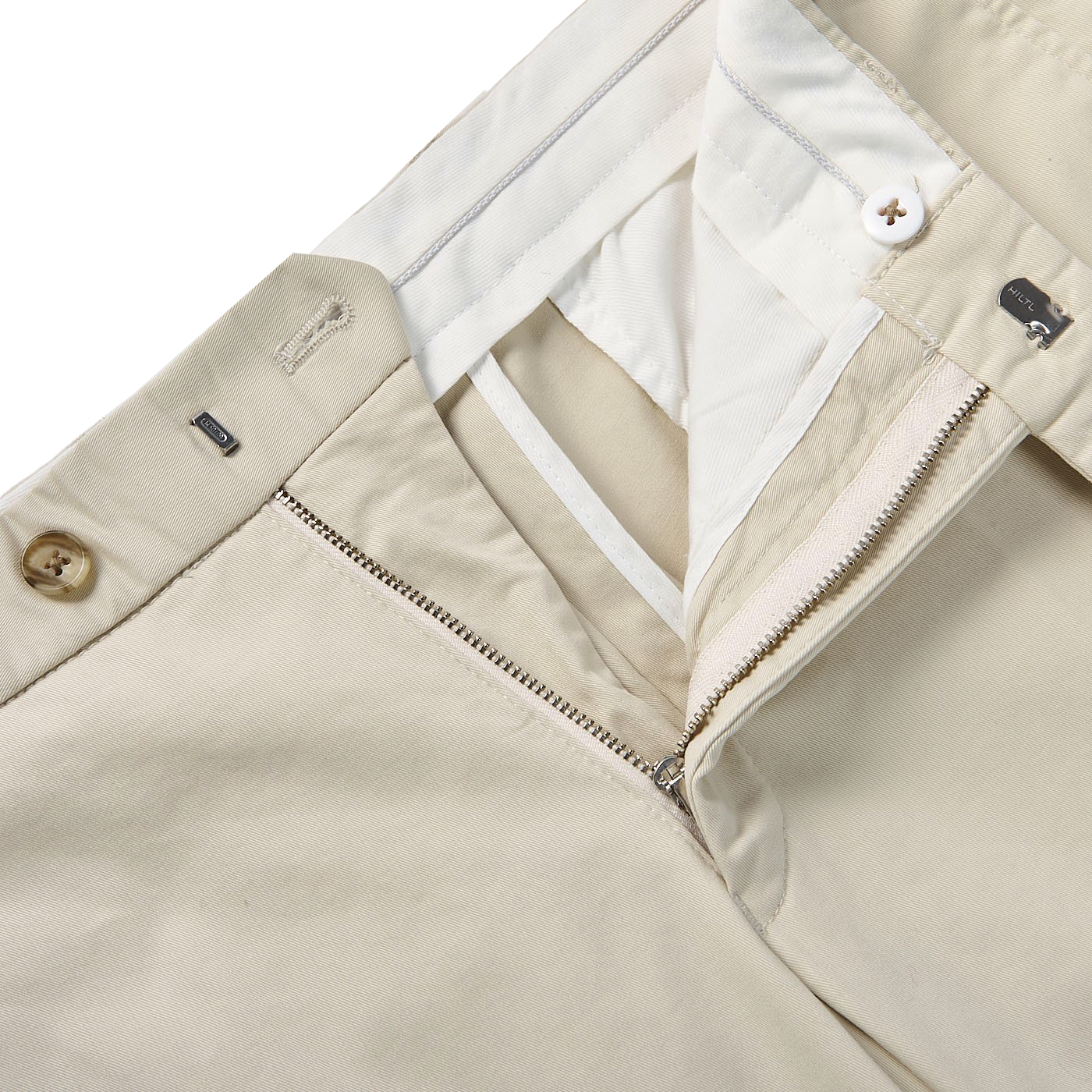 Hiltl Stone Beige Cotton Stretch Regular Fit Chinos Zipper
