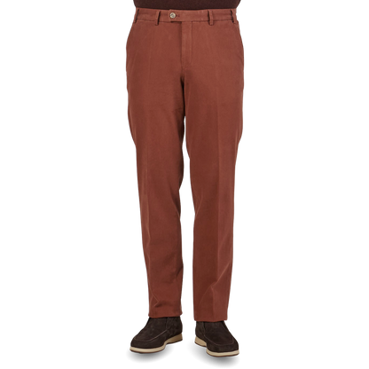 Hiltl Terracotta Cotton Stretch Regular Fit Chinos Front