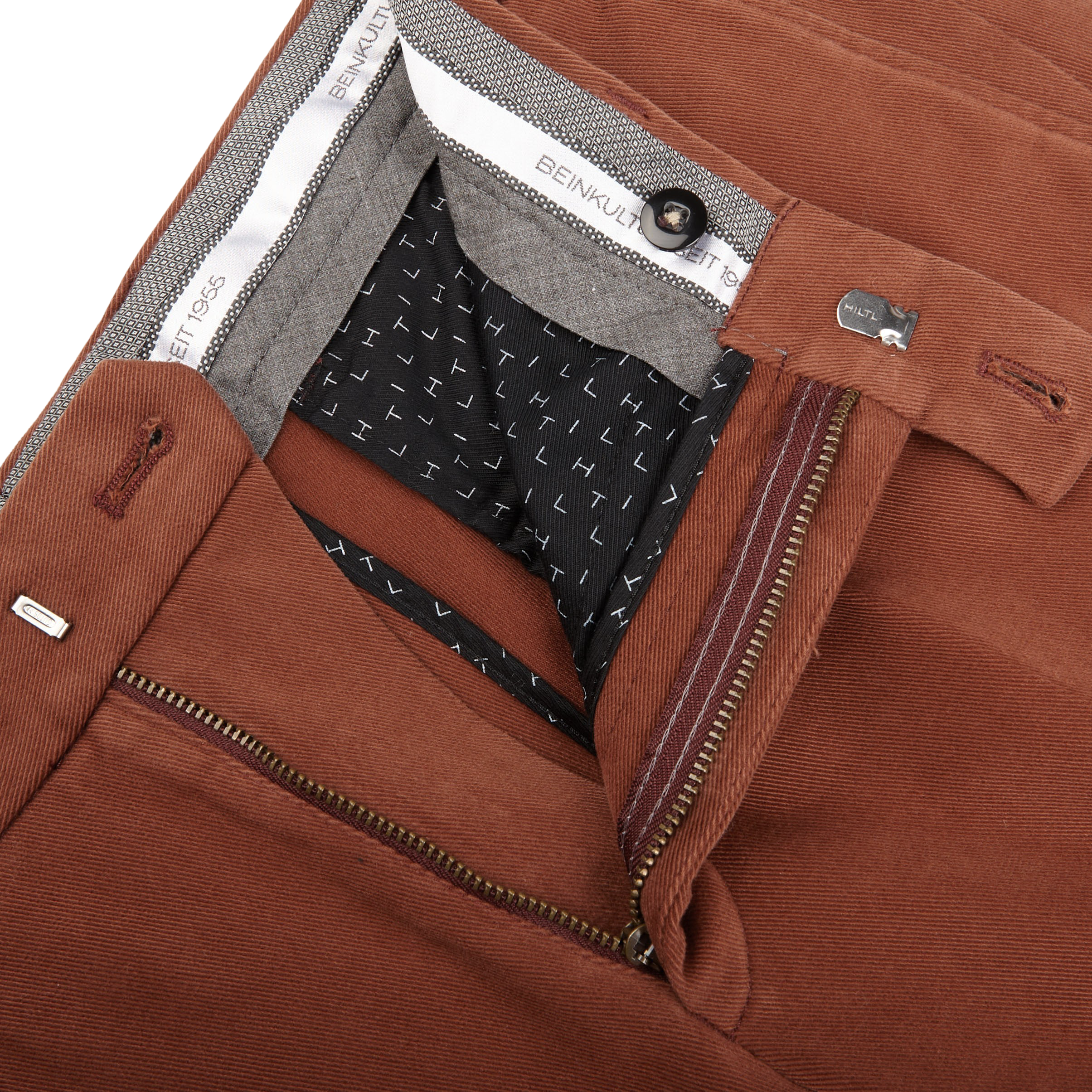 Hiltl Terracotta Cotton Stretch Regular Fit Chinos Zipper