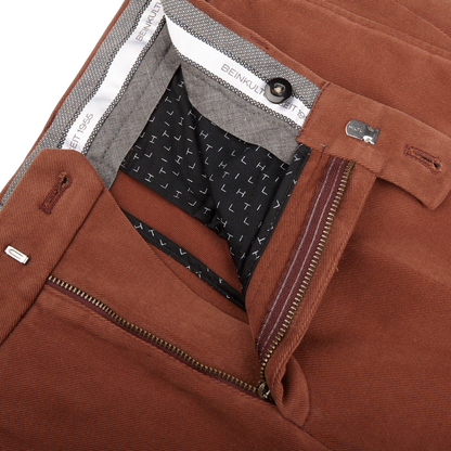 Hiltl Terracotta Cotton Stretch Regular Fit Chinos Zipper