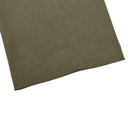 Hiltl Washed Green Cotton Stretch Regular Fit Chinos Cuff